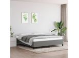 The Living Store Struttura Letto In Tessuto Grigio Scuro 160X200 Cm