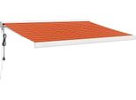 Vidaxl Tenda Da Sole Retrattile Arancione E Marrone 3,5X2,5 M Tessuto E Alluminio