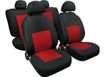 Set Coprisedili Auto Lampa Sport Rosso-Nero In Jacquard Con 4 Copripoggiatesta