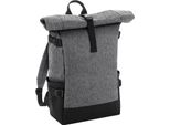 Bagbase - Zaino "Block"", Roll Top BC5478 (Taglia Unica) (Grigio Screziato/Nero)"