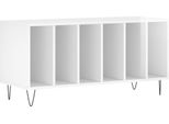 Syfax™ Mobile Porta Dischi Bianco Lucido 100X38X48Cm Legno Multistrato