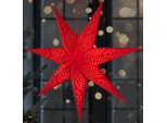 Brubaker Stella Di Natale Di Carta Da Appendere Da 60 Cm - Stella Dell'avvento A Led Per Decorazioni Natalizie E Finestre, Rosso
