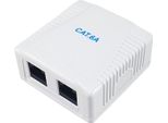 Equip 235216 Equip Aufputzdose Cat6A 2-Port 2X RJ45 Utp Ral 9010 Ws Polybeutel