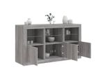 Credenza Con Luci Led Grigio Sonoma 123X37X67 Cm