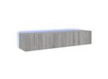 Pensili Tv Con Luci Led 2 Pz. Grigio Sonoma 80X35X31 Cm