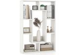 Libreria Costway Con 7 Scomparti E Protezione Antiribaltamento, Scaffale In Piedi, Scaffale Cubo 60X20X90Cm Bianco