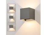 Zmh Led Wall Light Outdoor 5W Grey Wall Lamp Warm White Up Down Outdoor Light IP65 Waterproof Outdoor Lamp Staircase House Wall Outdoor Lamp Hallway