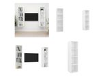 Vidaxl Mobili Tv A Parete 2 Pz. Legno Ingegnerizzato Bianco - Mobile Tv - Mobiletti Tv - Mobile Tv Sospeso - Mobiletti Tv Sospesi
