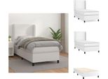 Vidaxl Letto A Molle Con Materasso Bianco 90X190 Cm In Pelle Finta - Letti & Strutture Letto