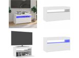 Vidaxl Mobile Tv Con Luci Led Bianco 75X35X40 Cm - Mobile Tv - Mobili Tv - Mobili Tv - Porta Tv