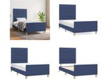 Vidaxl Giroletto Con Testiera Blu 90X200 Cm In Tessuto - Giroletto Con Testiera - Giroletti Con Testiera - Giroletto - Letto Con Testiera