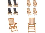 Vidaxl Sedie Da Giardino 4 Pezzi Con Cuscini Antracite In Legno Massiccio Di Teak - Sedia Da Giardino - Sedie Da Giardino - Poltrona Da Giardino - Sedia Pieghevole