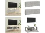 Vidaxl Mobili Da Parete Per Tv 2 Pz. Grigio Cemento 100X30X30 Cm Materiale A Base Di Legno - Mobile Tv A Parete - Pensili Tv - Mobile Tv - Mobili Tv