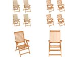 Vidaxl Sedie Da Giardino 4 Pezzi Con Cuscini Beige In Legno Massiccio Di Teak - Sedia Da Giardino - Sedie Da Giardino - Poltrona Da Giardino - Sedia Pieghevole