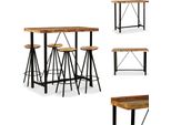 Vidaxl Set Da Bar 5 Pezzi In Legno Massiccio Antico - Gruppi Da Pranzo