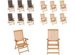 Vidaxl Sedie Da Giardino 6 Pezzi Con Cuscini Taupe In Legno Massiccio Di Teak - Sedia Da Giardino - Sedie Da Giardino - Poltrona Da Giardino - Sedia Pieghevole