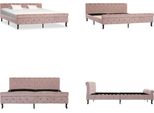 Vidaxl Struttura Letto In Velluto Rosa 180X200 Cm - Struttura Letto - Cornici Letto - Struttura Letto - Letto