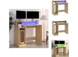 Vidaxl Scrivania Con Led Rovere Sonoma 97X45X90 Cm Materiale A Base Di Legno - Scrivanie