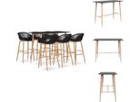 Vidaxl Set Da Bar 7 Pezzi Nero - Gruppi Da Pranzo