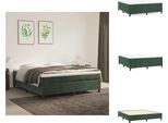 Vidaxl Letto A Molle Con Materasso Verde Scuro 160X200 Cm In Velluto - Letti E Strutture Letto
