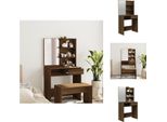 Vidaxl Tavolino Da Toilette Con Specchio In Rovere Marrone 74,5X40X141 Cm - Tavolini Da Toilette