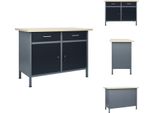 Vidaxl Banco Da Lavoro Nero 120X60X85 Cm In Acciaio - Banchi Da Lavoro