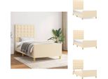 Vidaxl Struttura Letto Con Testiera In Tessuto Crema 90X190 Cm - Letti E Strutture Letto