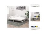 Vidaxl Letto Da Giorno Estensibile In Pino Massiccio Bianco 2X(90X200) Cm - Letti E Strutture Letto