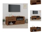 Mobile Tv Vidaxl Look Rovere Marrone 100X35X40 Cm Materiale A Base Di Legno - Mobili Tv