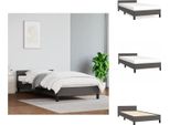 Vidaxl Struttura Letto Con Testiera Grigia 90X200 Cm In Pelle Finta - Letti E Strutture Letto