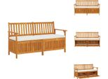 Vidaxl Panca Con Cuscino 148 Cm In Legno Massiccio Di Acacia - Panche Da Giardino