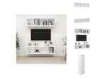 Vidaxl Mobili Da Parete Per Tv 2 Pz. Materiale Bianco A Base Di Legno - Mobili Tv