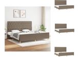 Vidaxl Struttura Letto Con Testiera In Tessuto Taupe 200X200 Cm - Letti E Strutture Letto