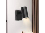 Zmh Applique Da Interno 1 Fiamma Nera Faretto Da Parete Lampada Da Parete GU10 Interruttore Retrò Orientabile 330° Lampada Da Corridoio Metallo Per Soggiorno Cucina Camera Da Letto
