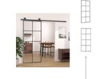 Vidaxl Porta Scorrevole Nera 90X205 Cm Esg In Vetro E Alluminio - Porte D'ingresso