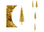 Vidaxl Mezzo Albero Di Natale Artificiale Con Supporto Slim Gold 120 Cm - Alberi Di Natale