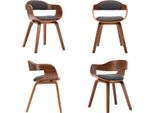 Vidaxl Sedia Da Pranzo In Tessuto Grigio Scuro E Legno Curvato - Sedia Da Pranzo - Sedie Da Pranzo - Sedia Da Pranzo - Sedie Da Pranzo