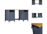 Vidaxl Scrivania Hill Grey 150X50X74 Cm In Legno Di Pino Massiccio - Scrivanie