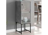 Vidaxl Mobile Laterale Con Anta In Vetro Grigio Cemento 35X37X100 Cm