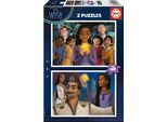 Educa - Set Di 2 Puzzle Per Bambini Con 48 Pezzi E Personaggi Dei Desideri. Dimensioni: 28 X 20 Cm. Da 4 Anni (19741) Educa