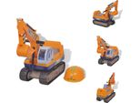 100089 Vidaxl Escavatore Cavalcabile In Plastica Giallo - Girello E Scivolo & Veicoli A Pedali