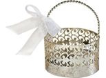 Amscan - Cestino Decorativo SG32434 (Taglia Unica) (Argento/Bianco)