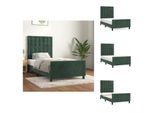 Vidaxl Struttura Letto Con Testiera In Velluto Verde Scuro 100X200 Cm - Letti E Strutture Letto
