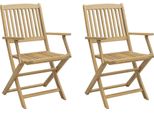 Sedie Da Giardino 2 Pz. Pieghevoli 58X54,5X90 Cm In Legno Massiccio Di Acacia