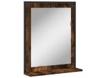 Vidaxl Specchio Da Bagno Con Mensola In Rovere Fumé 50X12X60 Cm Materiale A Base Di Legno