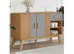 Vidaxl Credenza Olden Grigio E Marrone 114X43X73,5 Cm In Legno Di Pino Massiccio