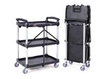 Vevor Carrello Portavivande 107X17X39Cm Carrello Di Sgombero Capacità Di Carico 74,8 Kg Carrello In Polipropilene Carrello Multiuso Con 3 Scomparti Carrello Da Cucina Con Ruote Piroettanti Carrello Da Nicchia Carrello Da Officina Carrello Di Servizio