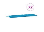 Vidaxl Cuscini Per Panca Da Giardino 2 Pz. Tessuto Oxford Azzurro 180X50X7 Cm