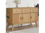 Vidaxl Credenza Olden Brown 114X43X73,5 Cm In Legno Di Pino Massiccio