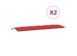 Vidaxl Cuscini Per Panca Da Giardino 2 Pz. Rosso 180X50X7 Cm Tessuto Oxford
